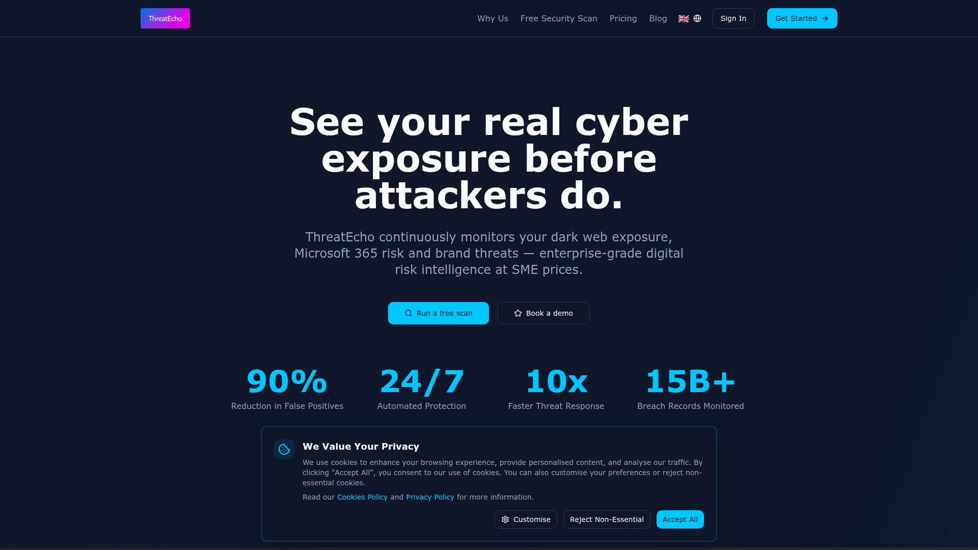 ThreatEcho website screenshot